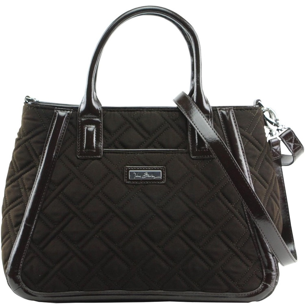 Vera Bradley Quilted Black Travel Duffel with Glossy Trim